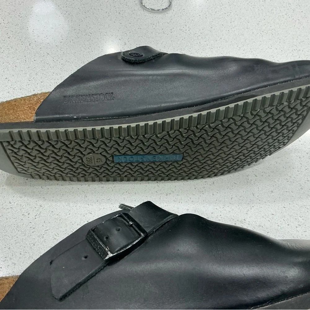 Birkenstock Black Leather Clogs